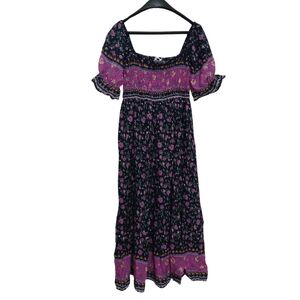 Floral Black and Purple Women's Dress